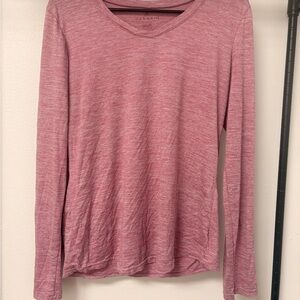 Danskin Women's Heathered Pink Long Sleeve Athletic Tee Size Medium